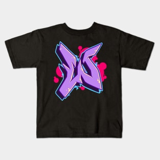 Letter W- Graffiti Street Art Style Kids T-Shirt